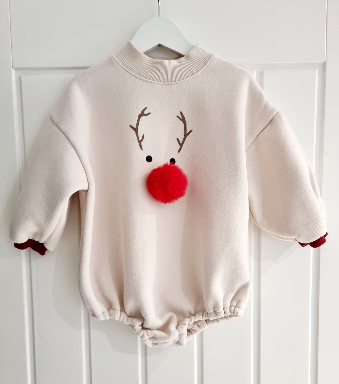 Adorable Baby Rudolf Romper & Bonnet Set 